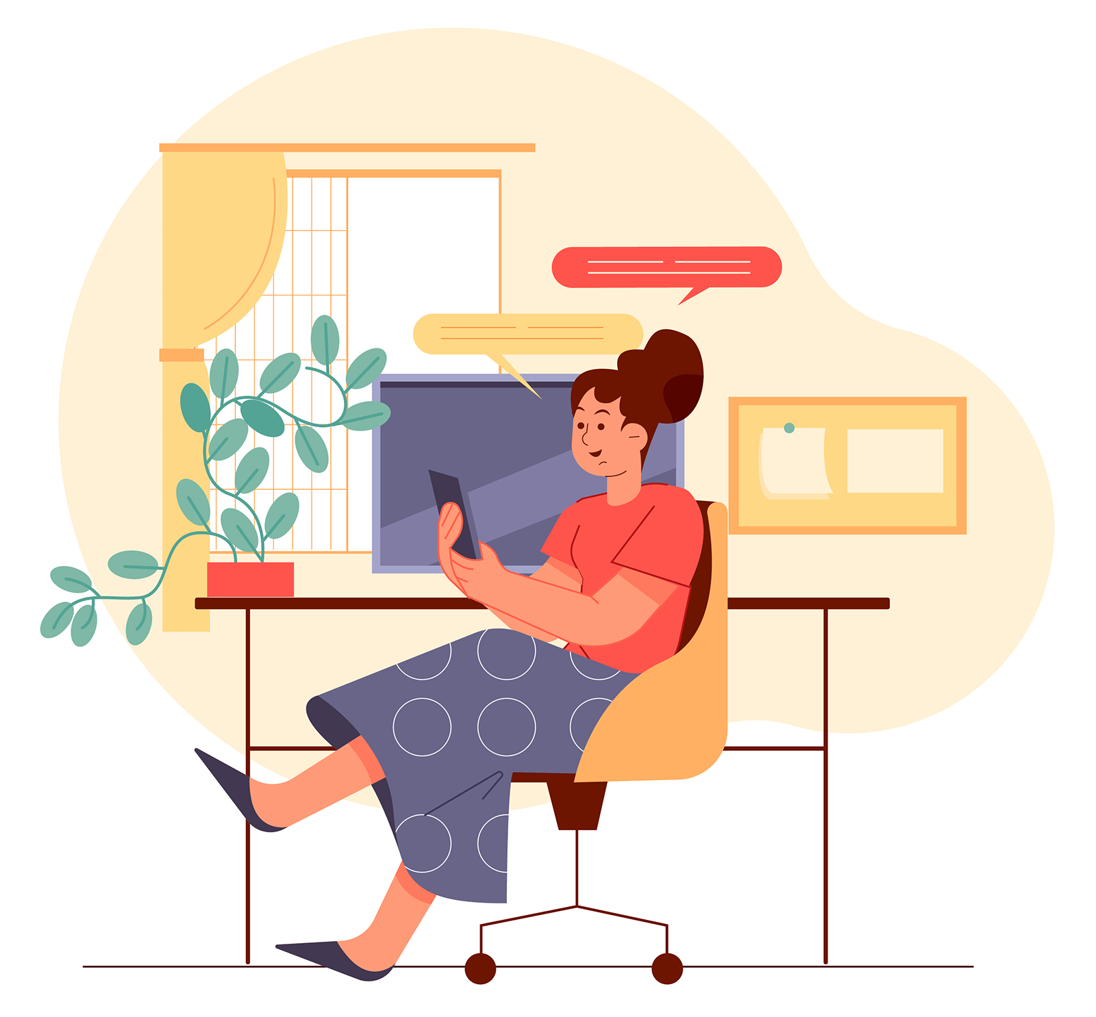 woman in a home office